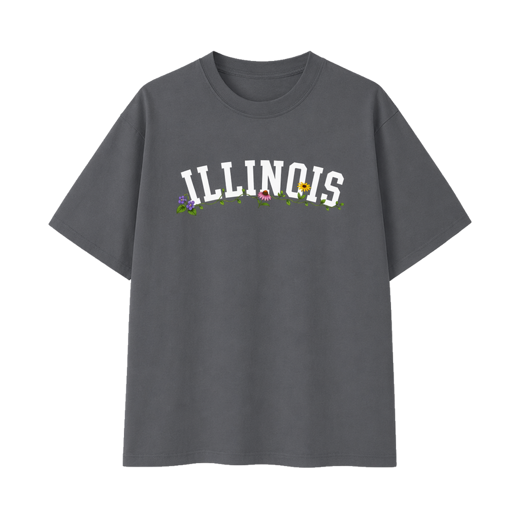 Collection 10 Illinois Essential Cotton T-Shirt - Dark Gray front