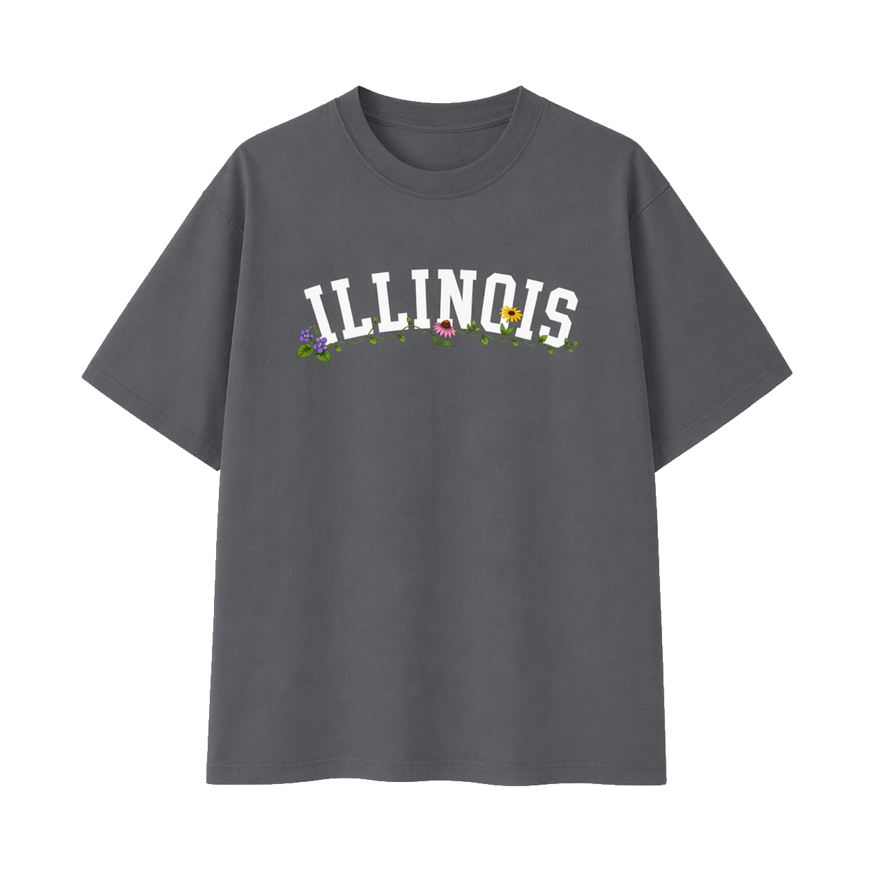 Collection 10 Illinois Essential Cotton T-Shirt - Dark Gray front