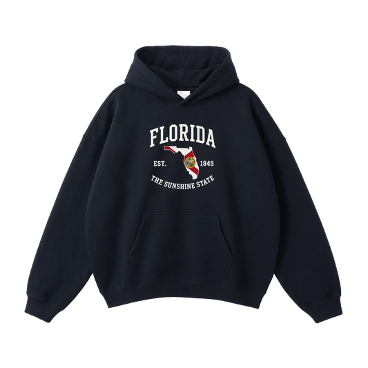 Collection 8 Florida Oversize Fleeced Hoodie - Black front