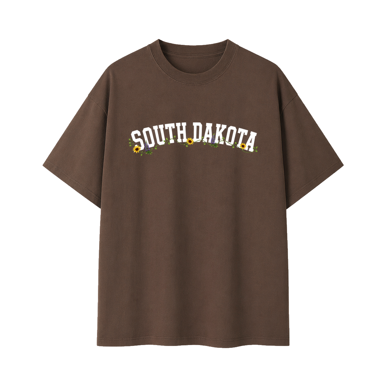 Collection 10 South Dakota Essential Cotton T-Shirt - Coffee front