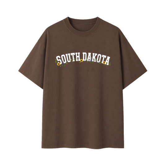 Collection 10 South Dakota Essential Cotton T-Shirt - Coffee front