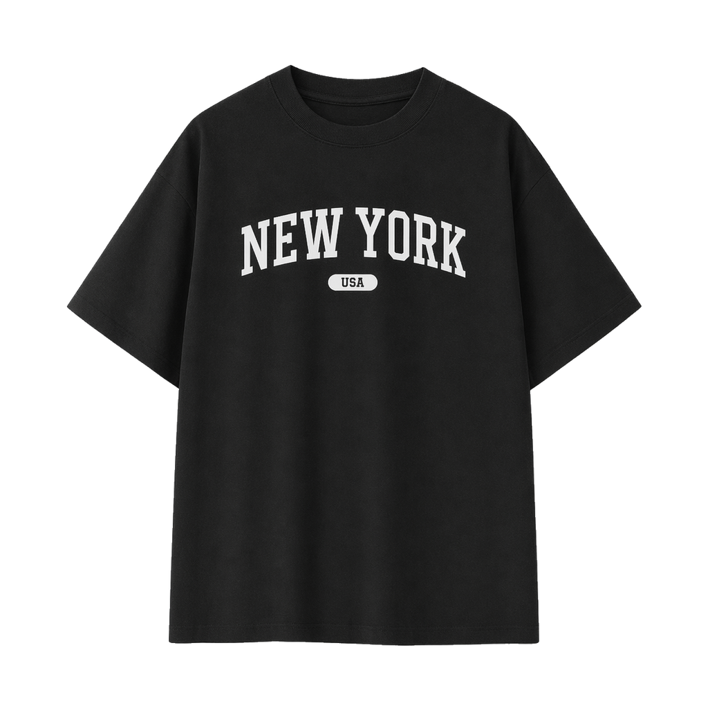 Collection 4 New York Essential Cotton T-Shirt - Black front