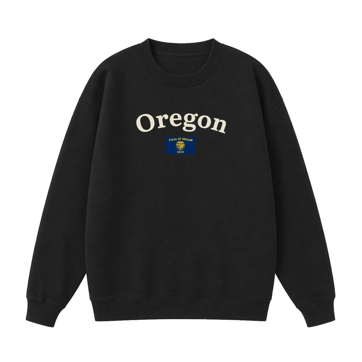 Collection 6 Oregon Essential Heavyweight Crewneck Sweatshirt - Black front