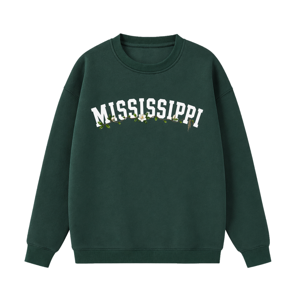 Collection 10 Mississippi Essential Heavyweight Crewneck Sweatshirt - Dark Green front