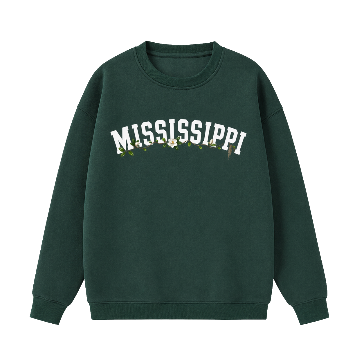 Collection 10 Mississippi Essential Heavyweight Crewneck Sweatshirt - Dark Green front