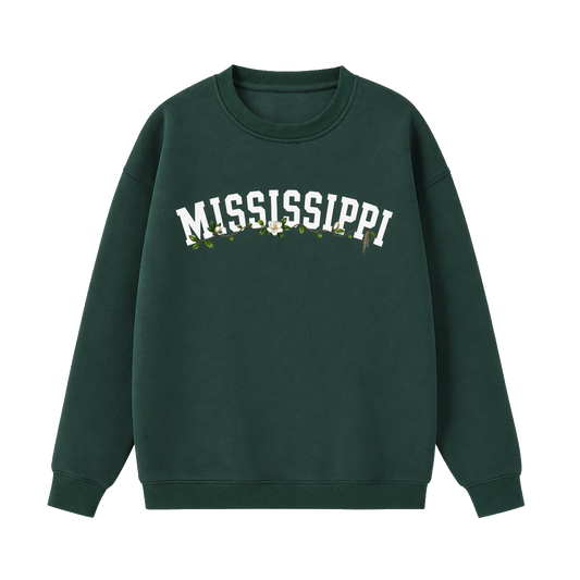 Collection 10 Mississippi Essential Heavyweight Crewneck Sweatshirt - Dark Green front