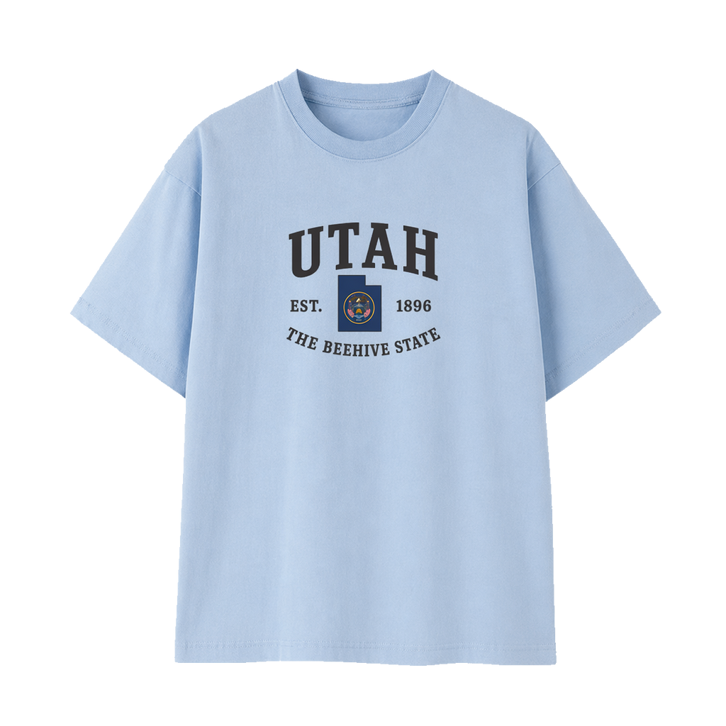 Collection 8 Utah Essential Cotton T-Shirt - Light Blue front