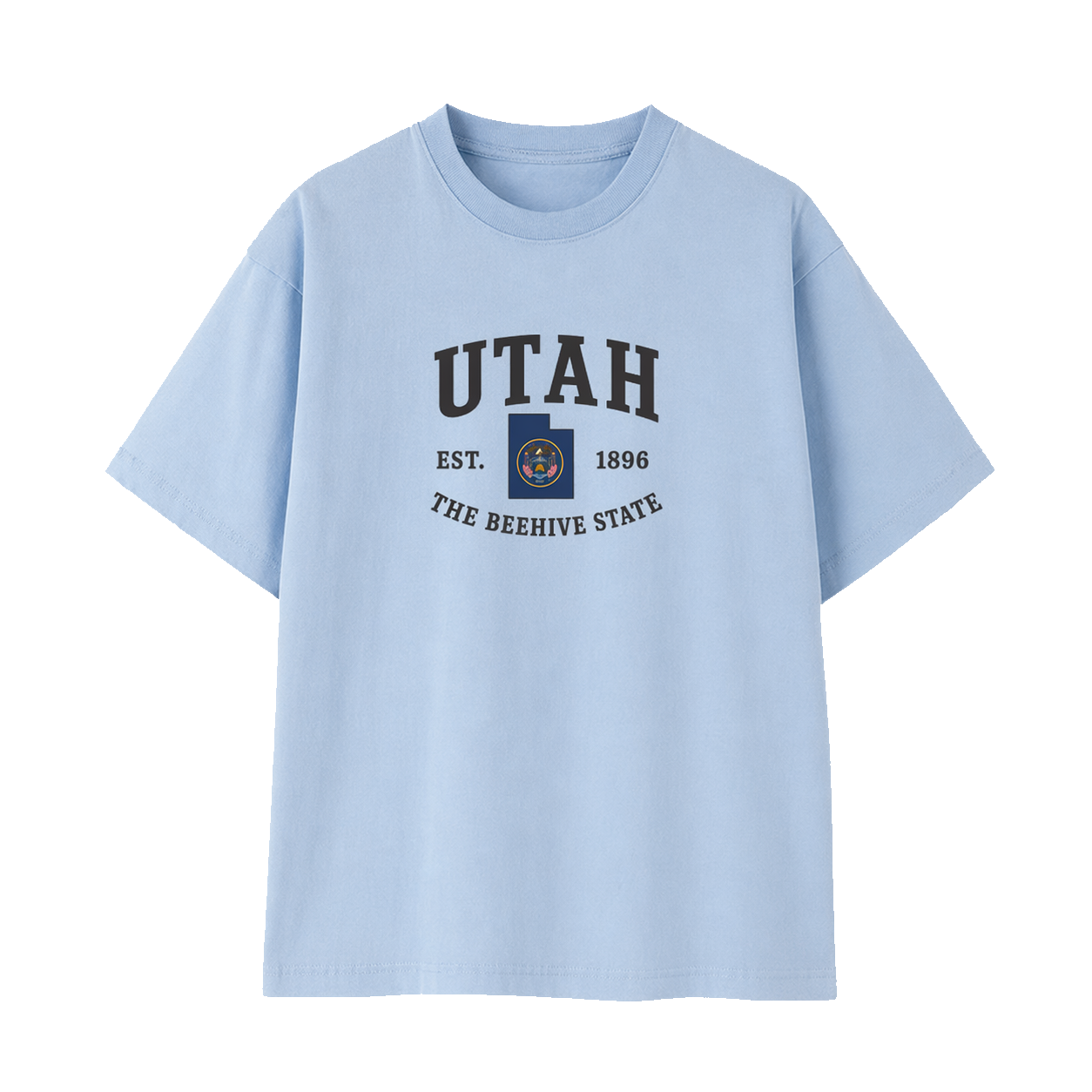 Collection 8 Utah Essential Cotton T-Shirt - Light Blue front