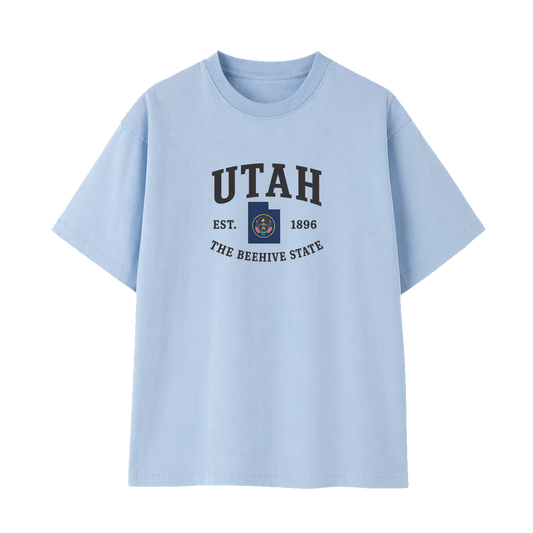 Collection 8 Utah Essential Cotton T-Shirt - Light Blue front
