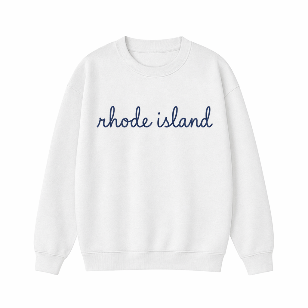 Collection 3 Rhode Island Essential Heavyweight Crewneck Sweatshirt - White front