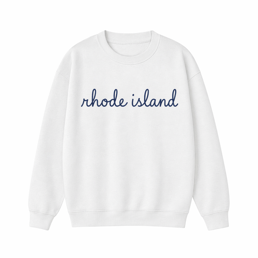 Collection 3 Rhode Island Essential Heavyweight Crewneck Sweatshirt - White front