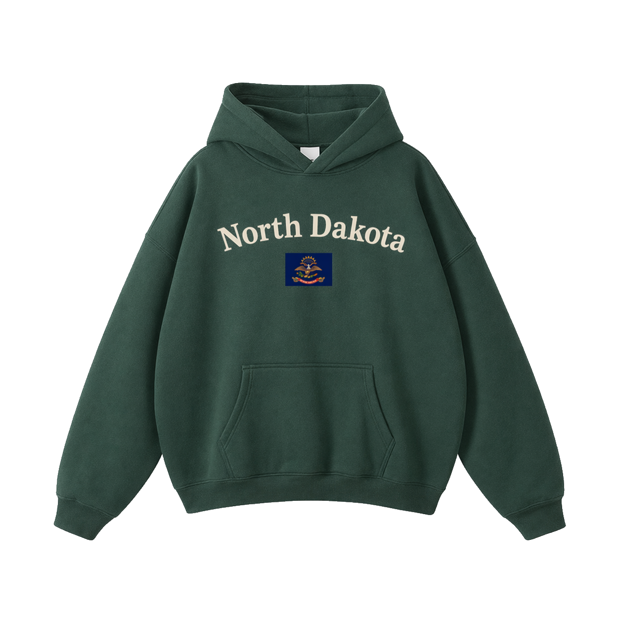 Collection 6 North Dakota Oversize Fleeced Hoodie - Eden Green front