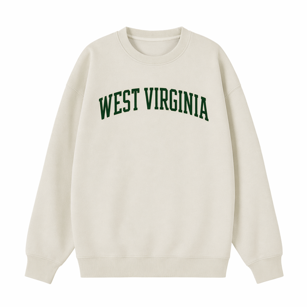 Collection 1 West Virginia Essential Heavyweight Crewneck Sweatshirt - Cream front