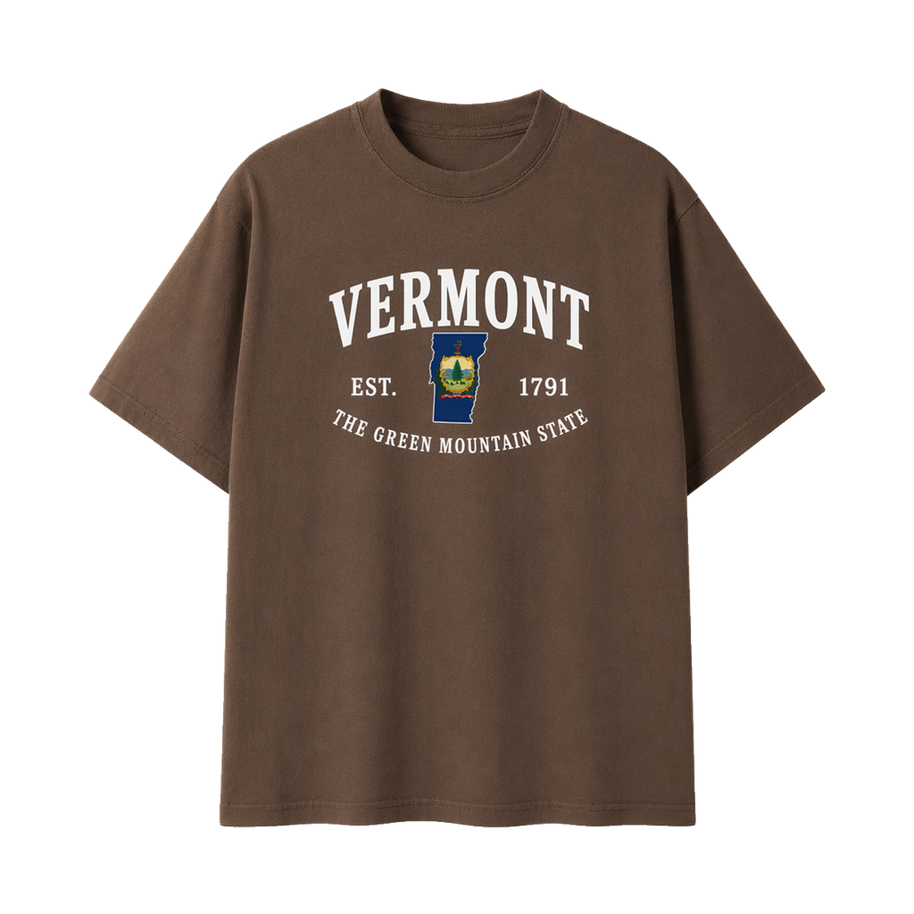 Collection 8 Vermont Essential Cotton T-Shirt - Coffee front