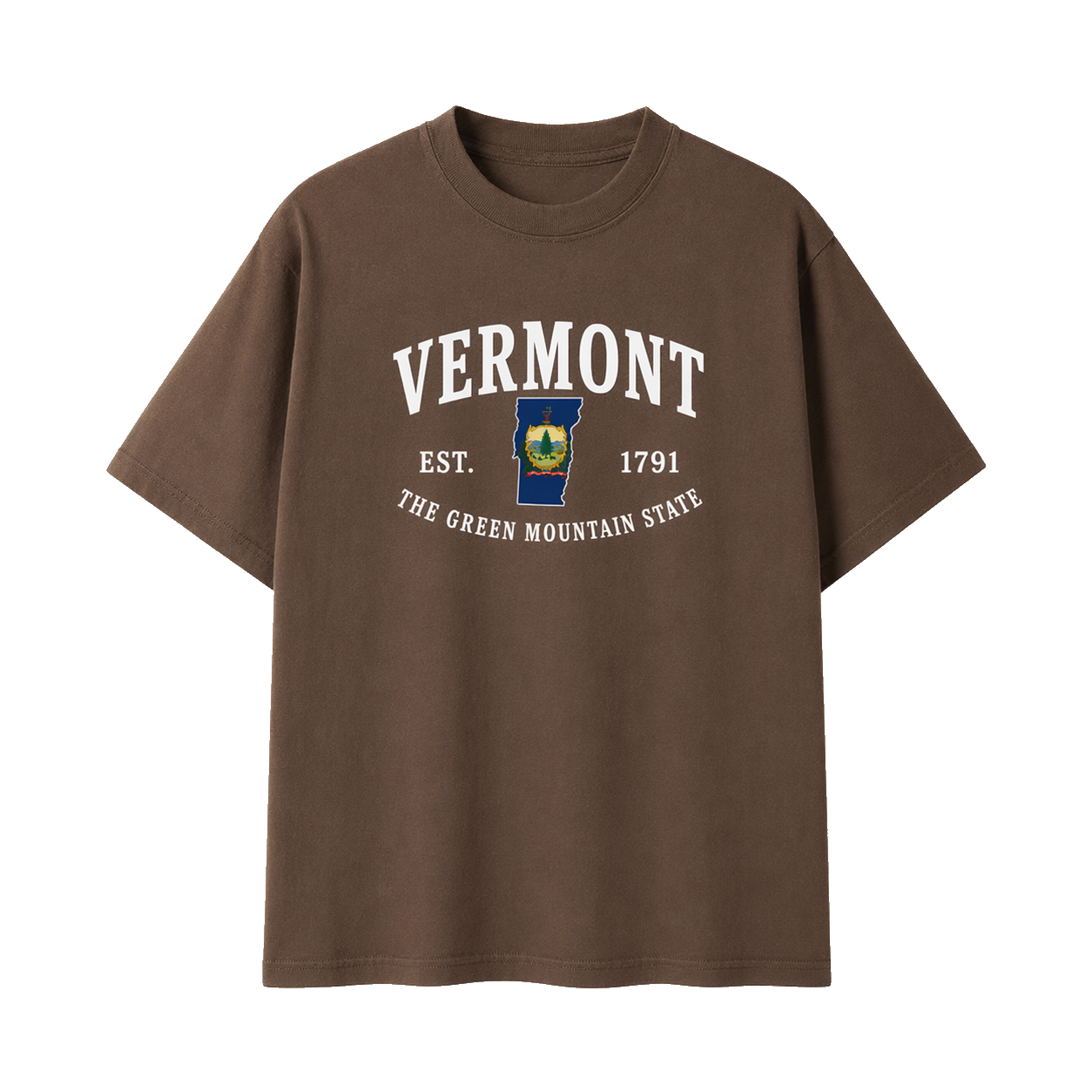 Collection 8 Vermont Essential Cotton T-Shirt - Coffee front