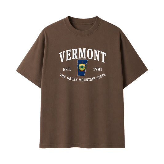 Collection 8 Vermont Essential Cotton T-Shirt - Coffee front