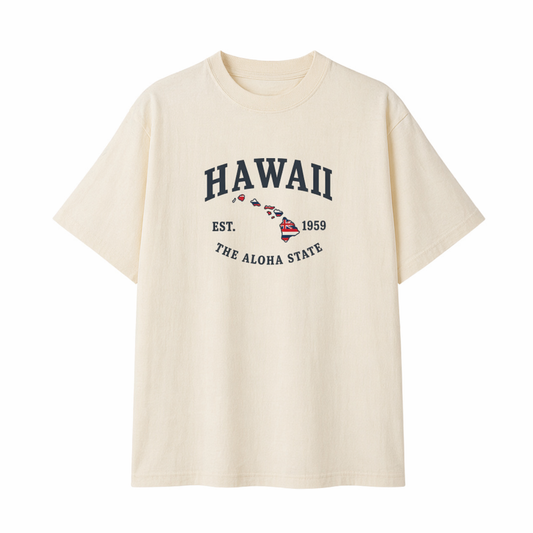 Collection 8 Hawaii Essential Cotton T-Shirt - Apricot front