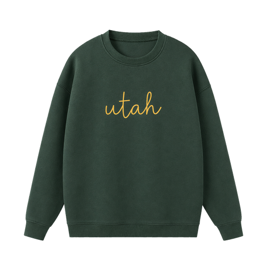 Collection 3 Utah Essential Heavyweight Crewneck Sweatshirt - Dark Green front