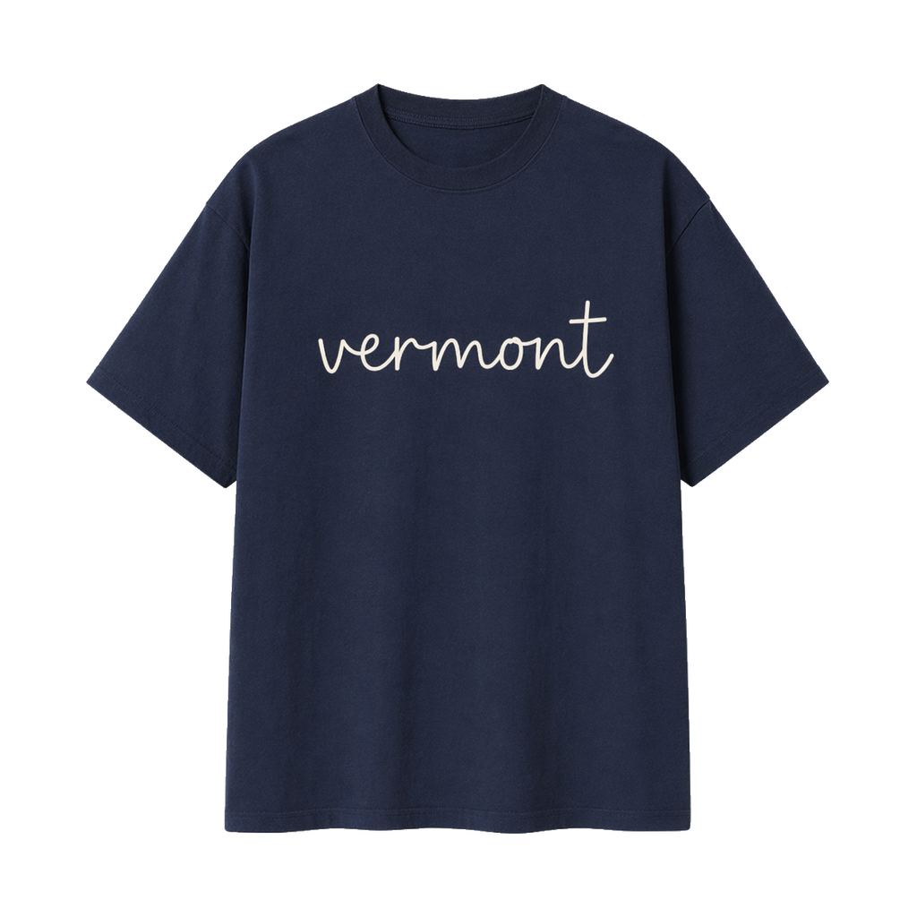 Collection 3 Vermont Essential Cotton T-Shirt - Navy Blue front