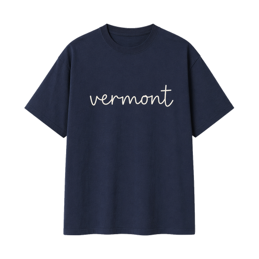 Collection 3 Vermont Essential Cotton T-Shirt - Navy Blue front