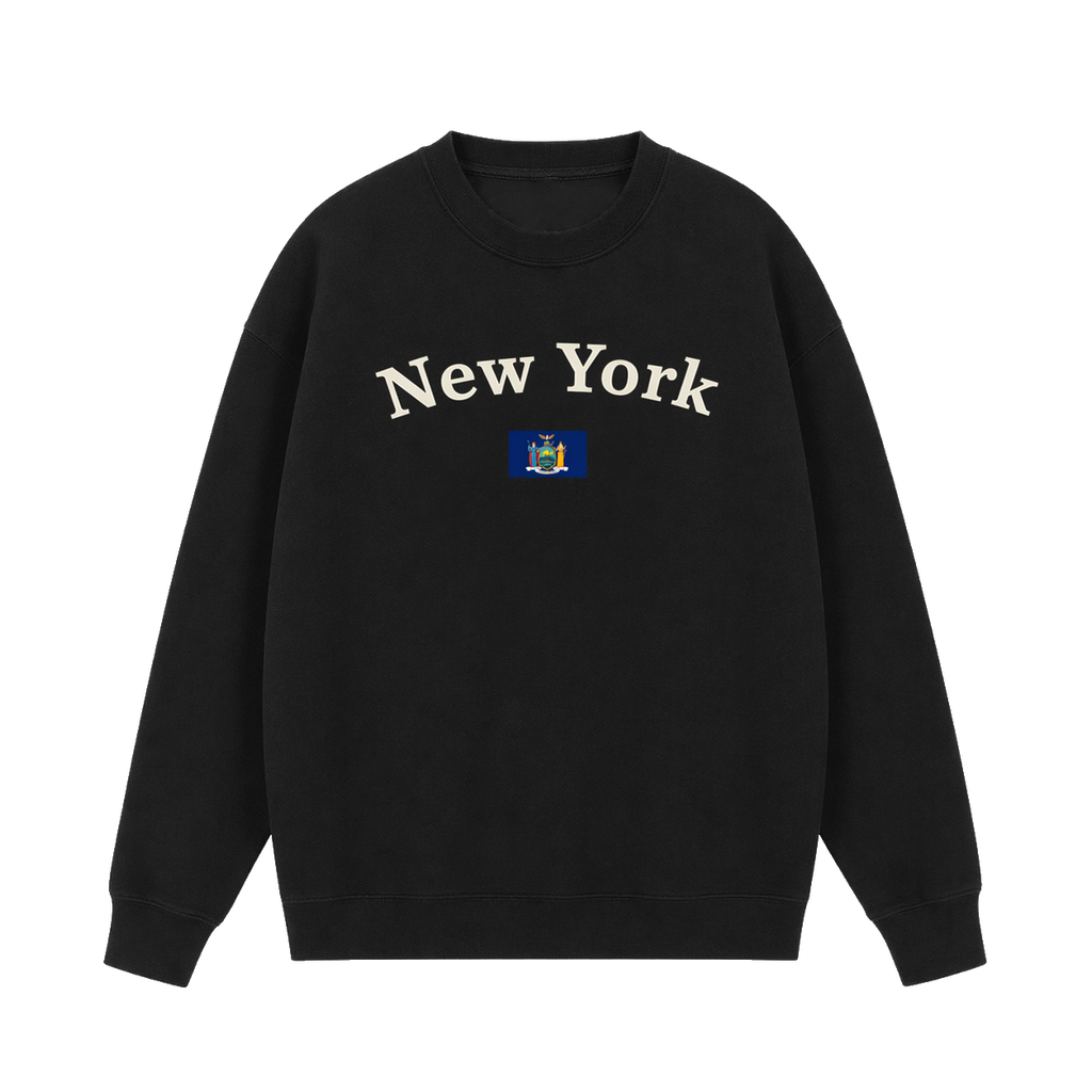 Collection 6 New York Essential Heavyweight Crewneck Sweatshirt - Black front