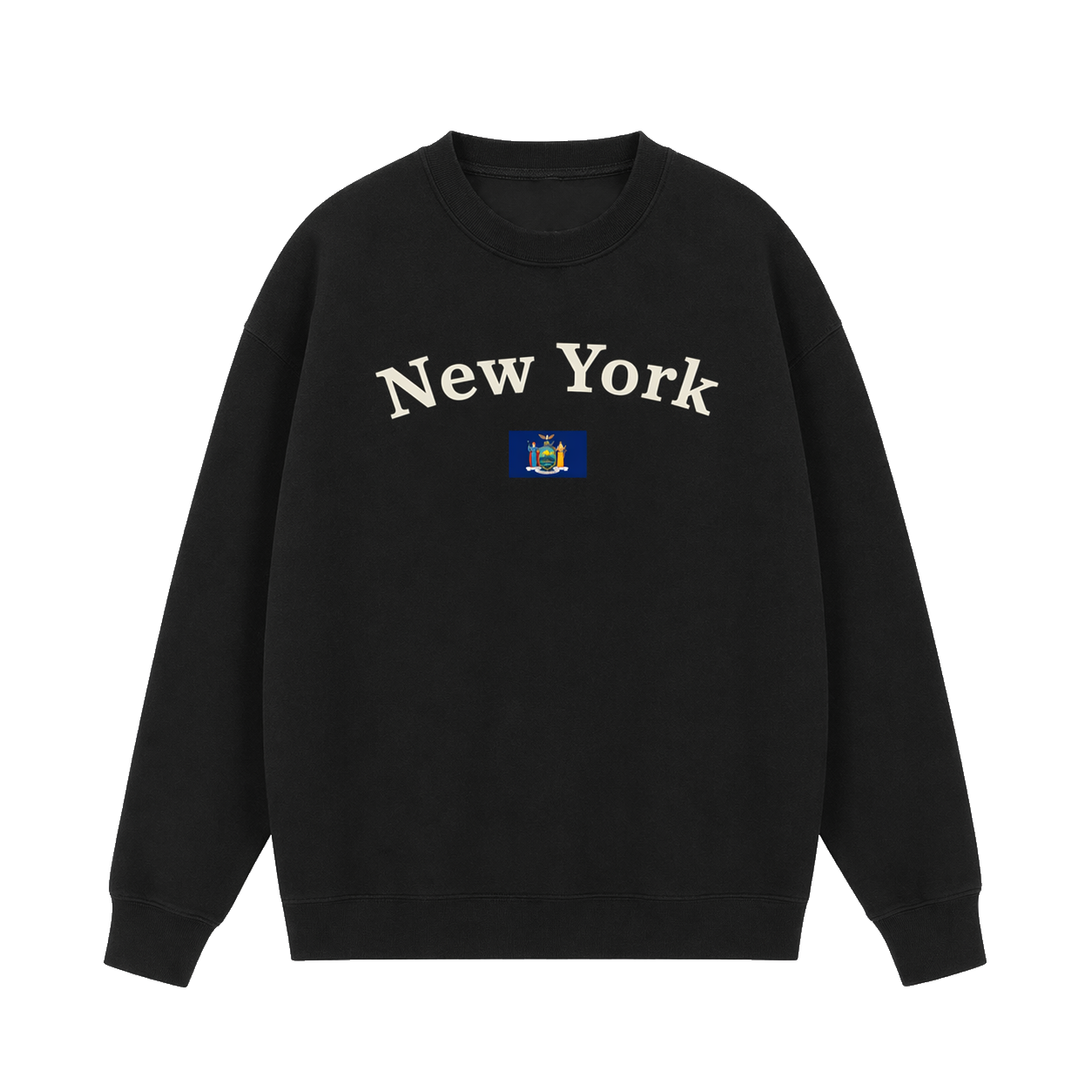 Collection 6 New York Essential Heavyweight Crewneck Sweatshirt - Black front