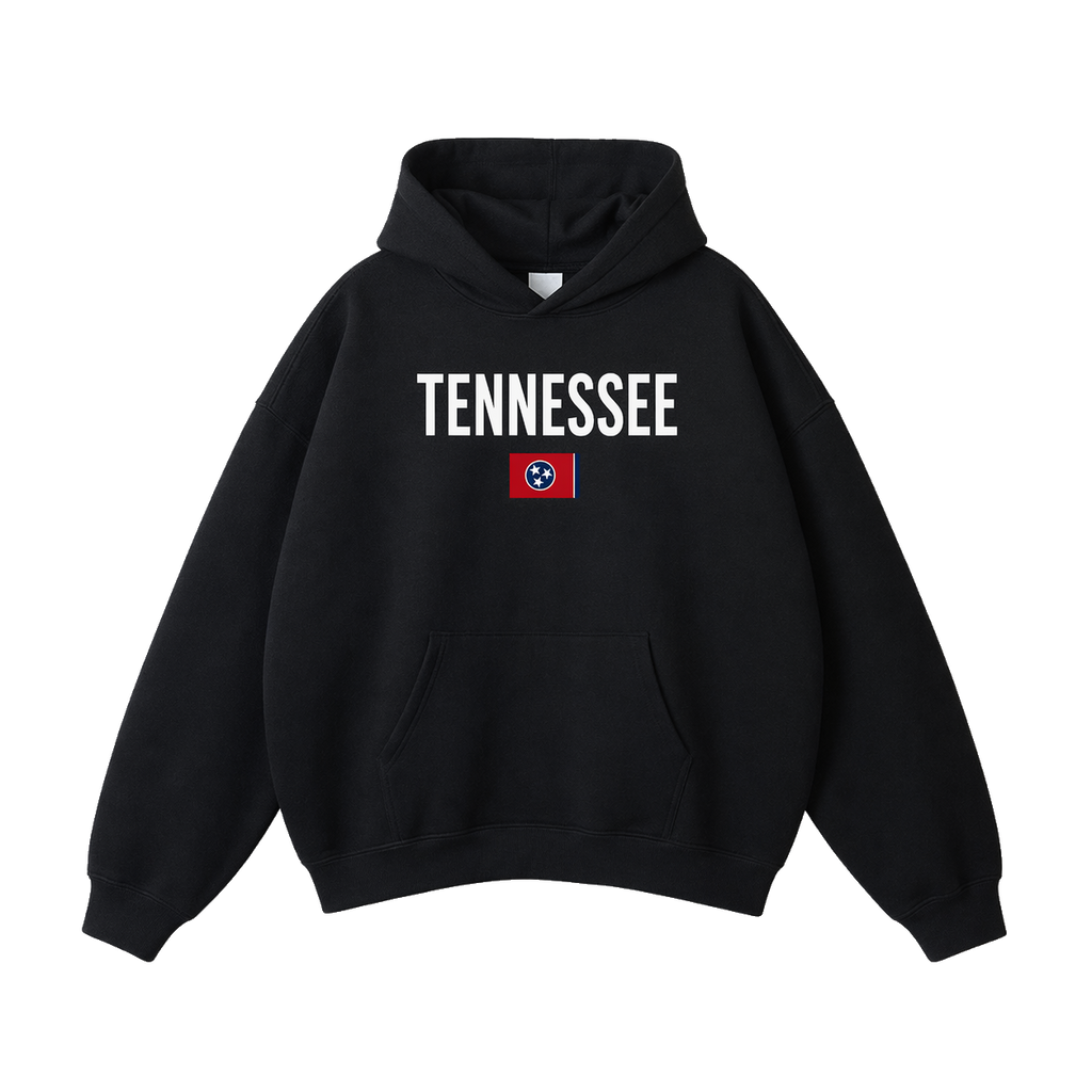 Collection 7 Tennessee Oversize Fleeced Hoodie - Black front