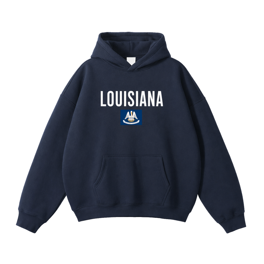 Collection 7 Louisiana Oversize Fleeced Hoodie - Navy Blue front