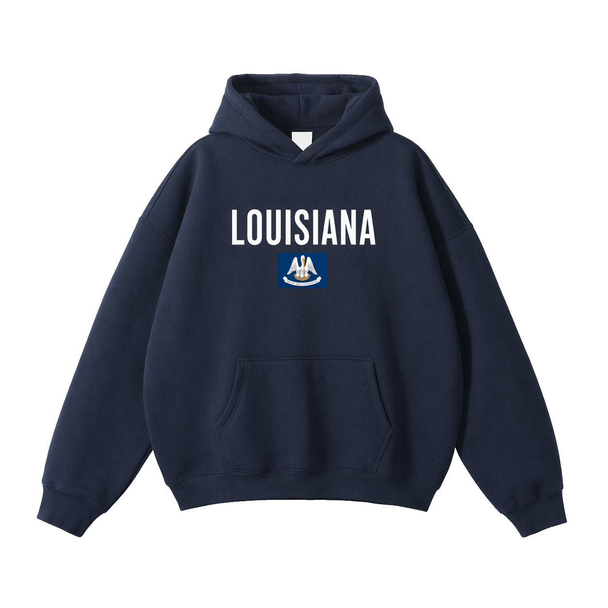 Collection 7 Louisiana Oversize Fleeced Hoodie - Navy Blue front