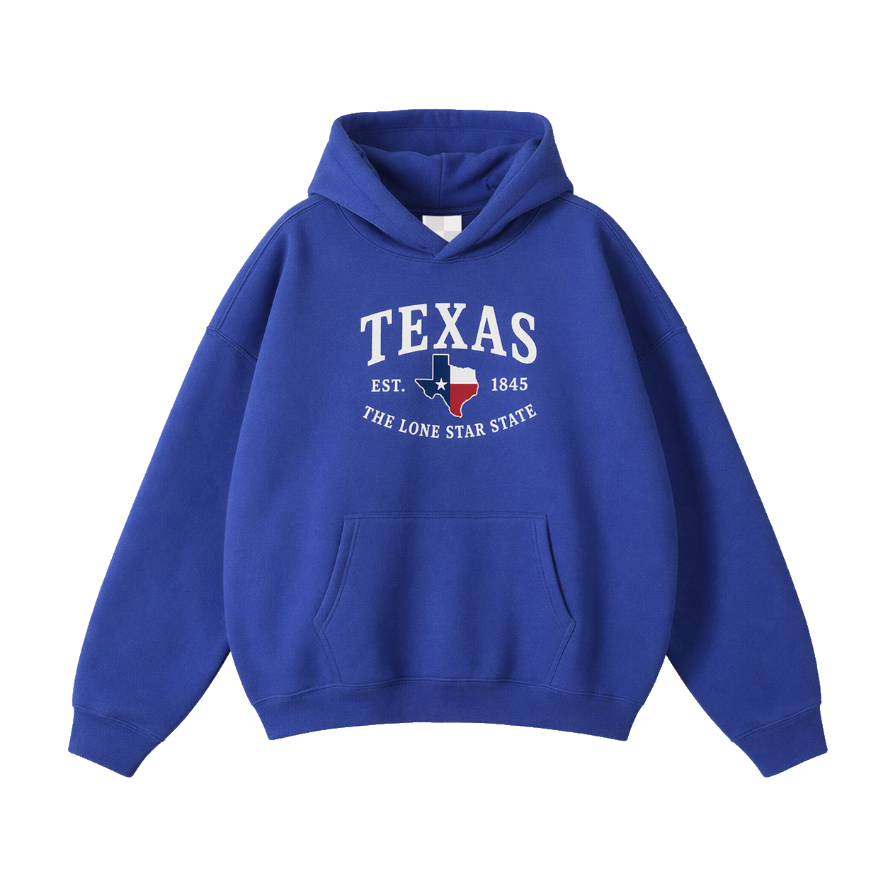 Collection 8 Texas Oversize Fleeced Hoodie - Klein Blue front