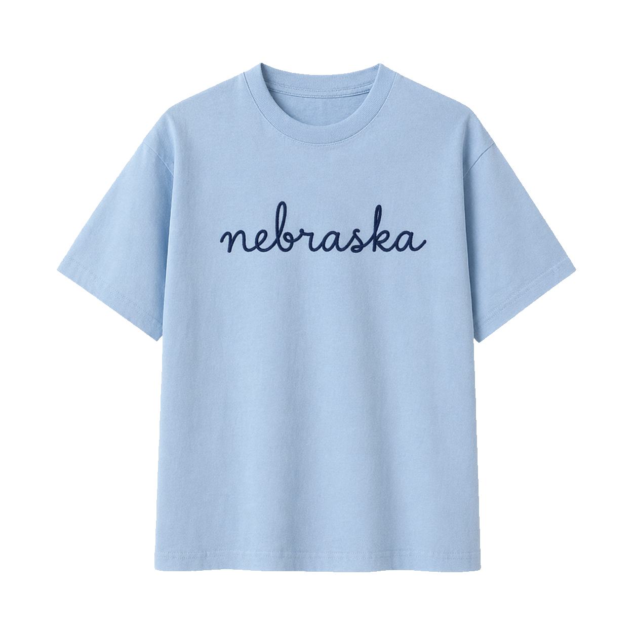 Collection 3 Nebraska Essential Cotton T-Shirt - Light Blue front