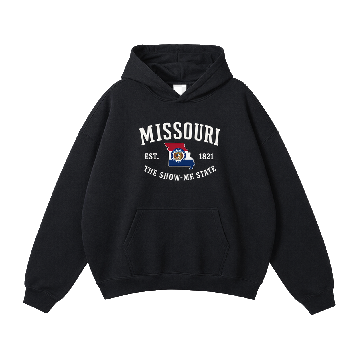 Collection 8 Missouri Oversize Fleeced Hoodie - Black front