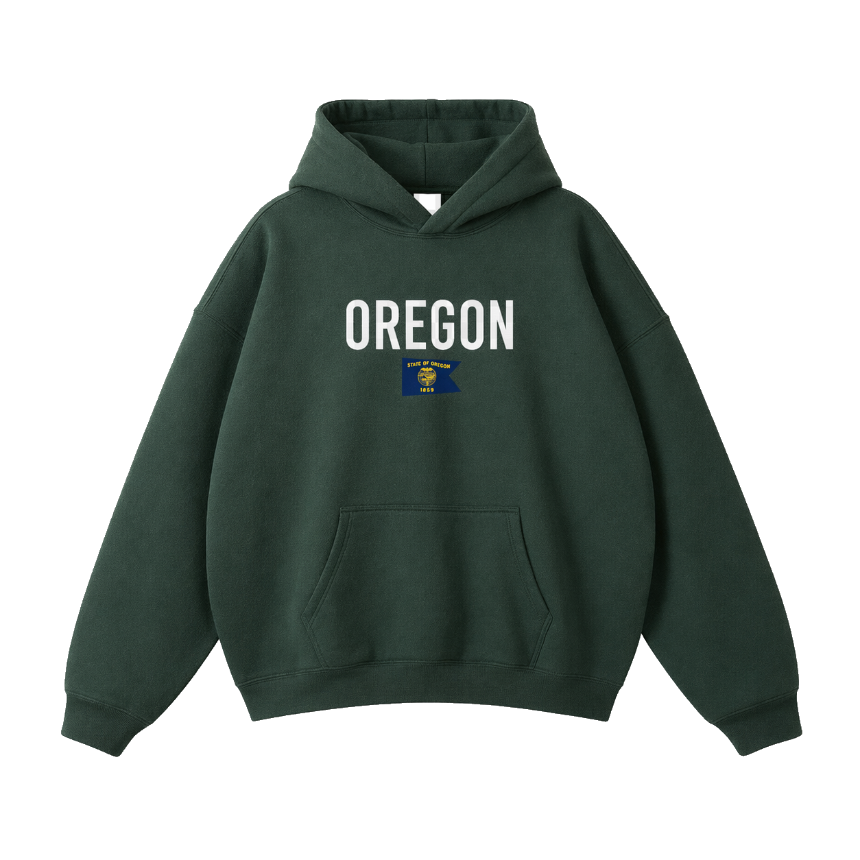 Collection 7 Oregon Oversize Fleeced Hoodie - Eden Green front