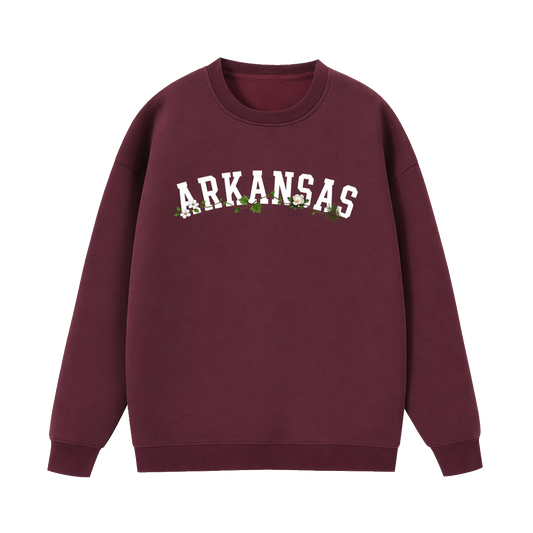 Collection 10 Arkansas Essential Heavyweight Crewneck Sweatshirt - Dull Red front