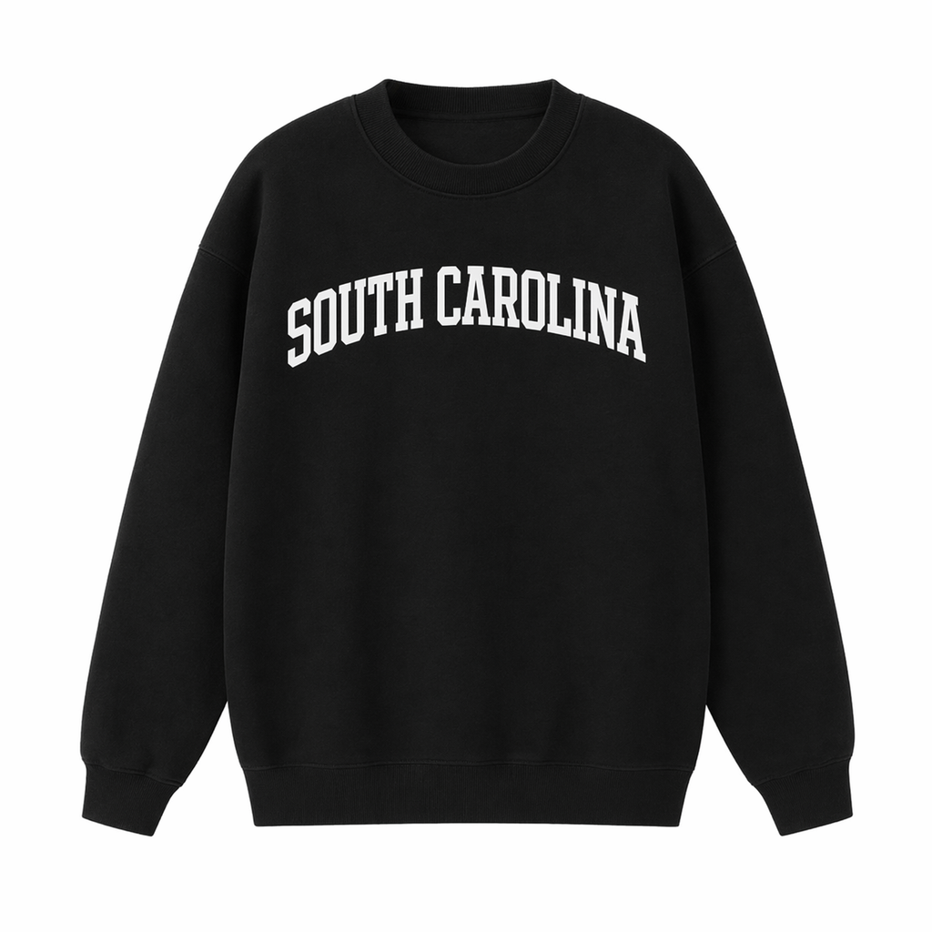 Collection 1 South Carolina Essential Heavyweight Crewneck Sweatshirt - Black front