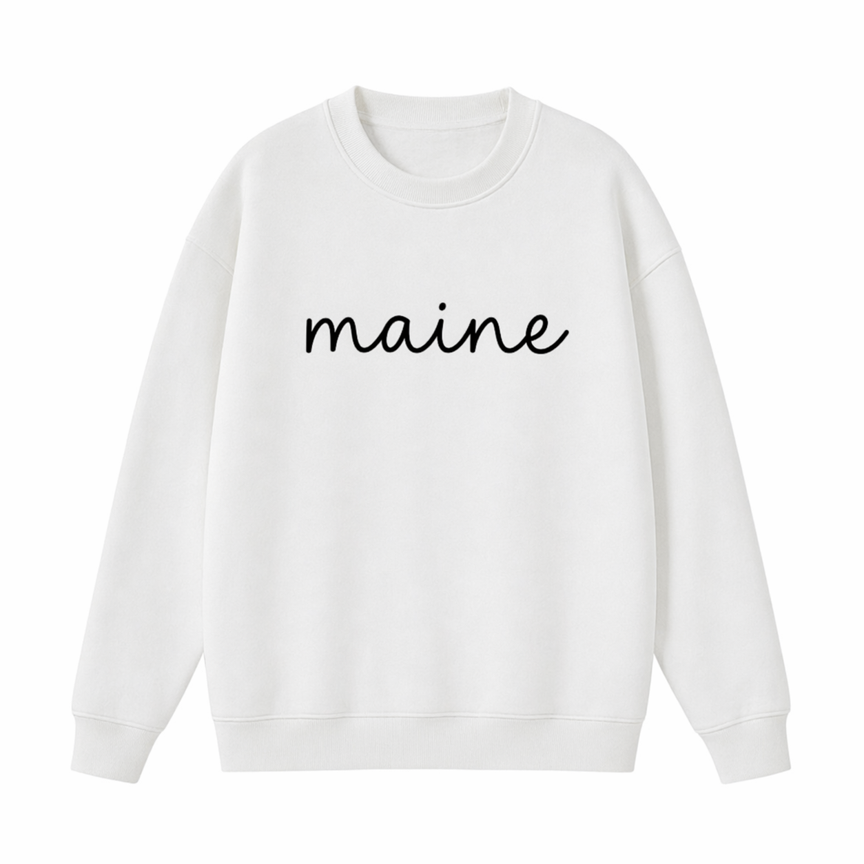 Collection 3 Maine Essential Heavyweight Crewneck Sweatshirt - White front