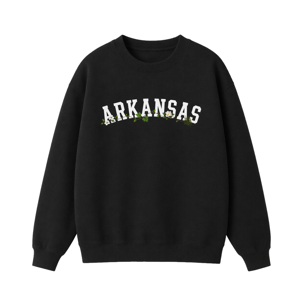 Collection 10 Arkansas Essential Heavyweight Crewneck Sweatshirt - Black front
