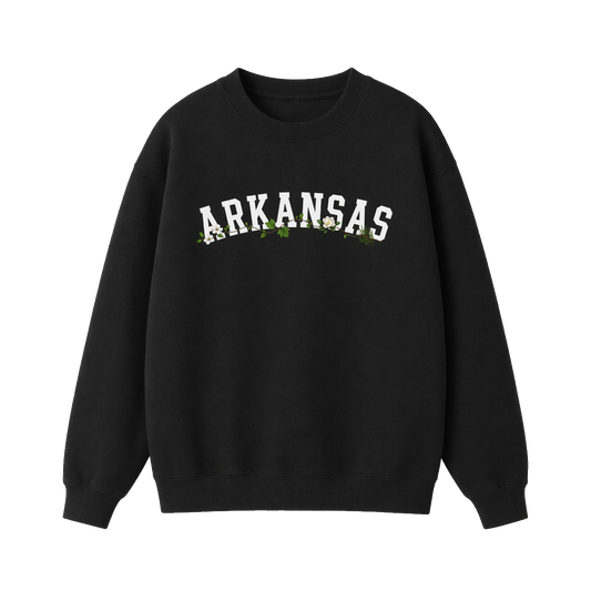 Collection 10 Arkansas Essential Heavyweight Crewneck Sweatshirt - Black front