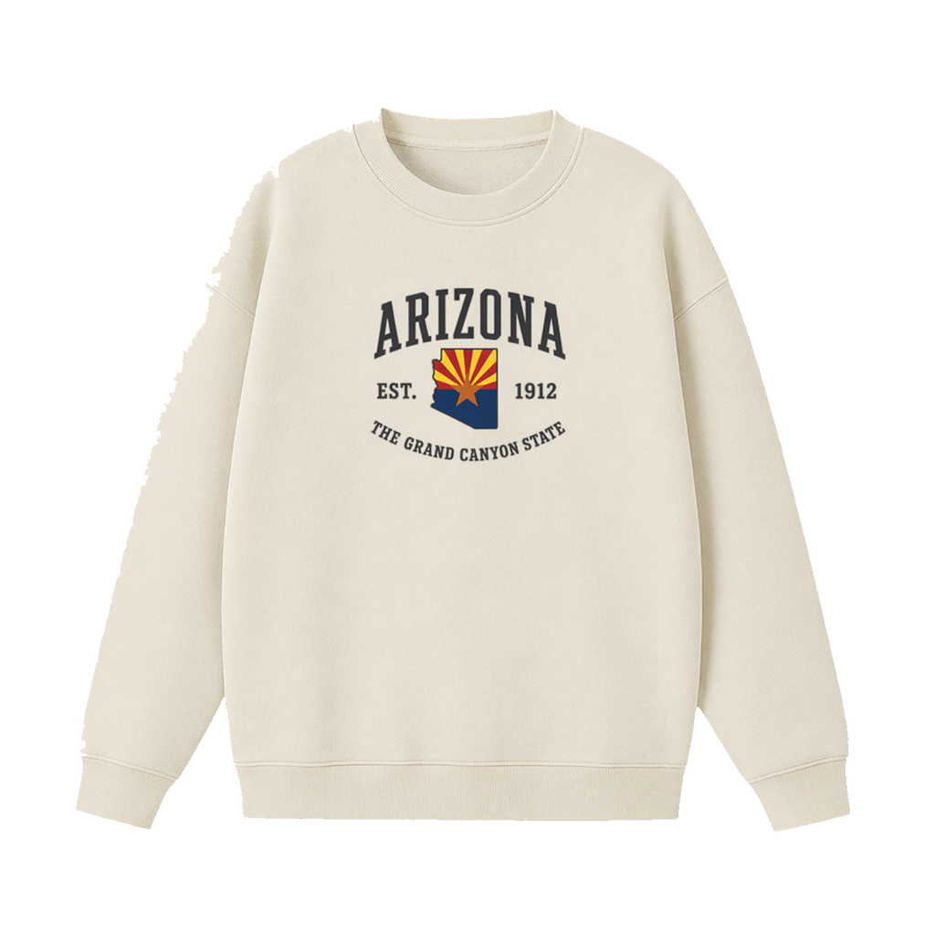 Collection 8 Arizona Essential Heavyweight Crewneck Sweatshirt - Cream front
