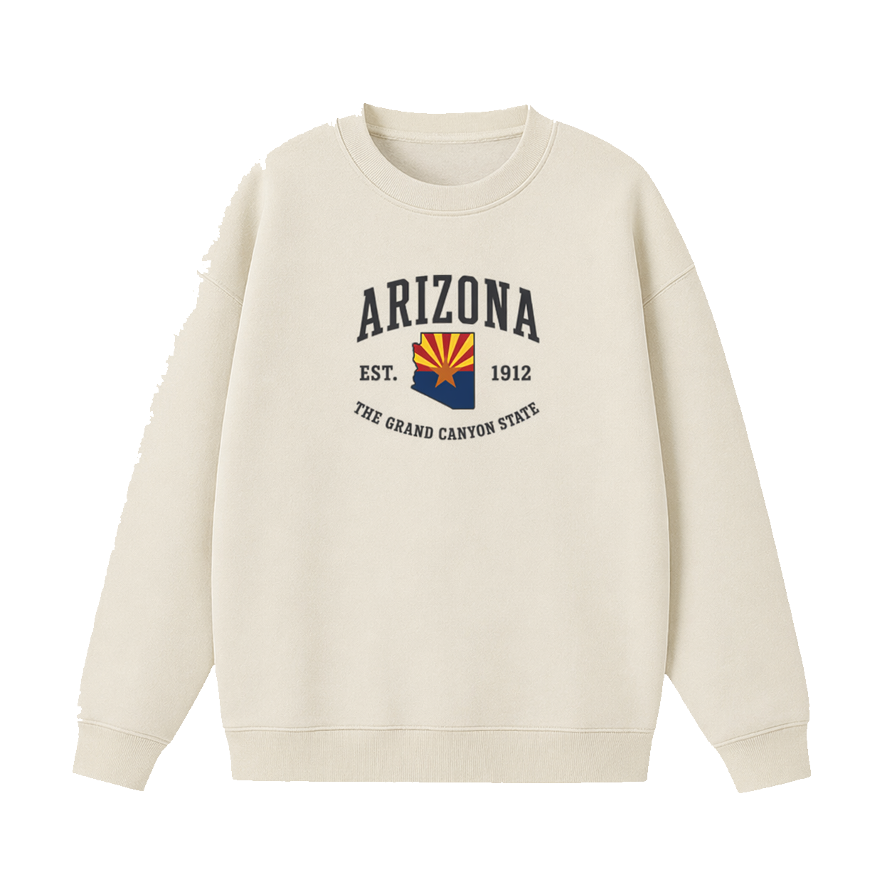 Collection 8 Arizona Essential Heavyweight Crewneck Sweatshirt - Cream front