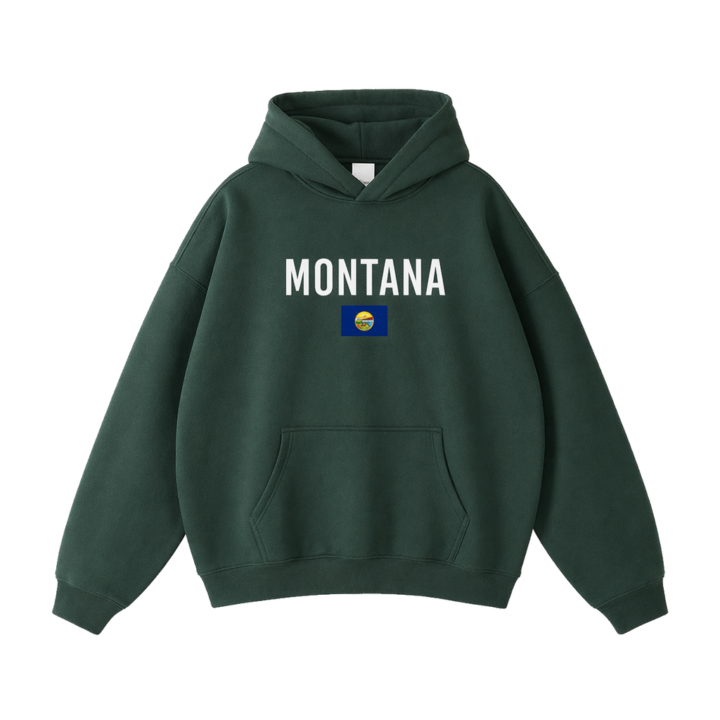 Collection 7 Montana Oversize Fleeced Hoodie - Eden Green front