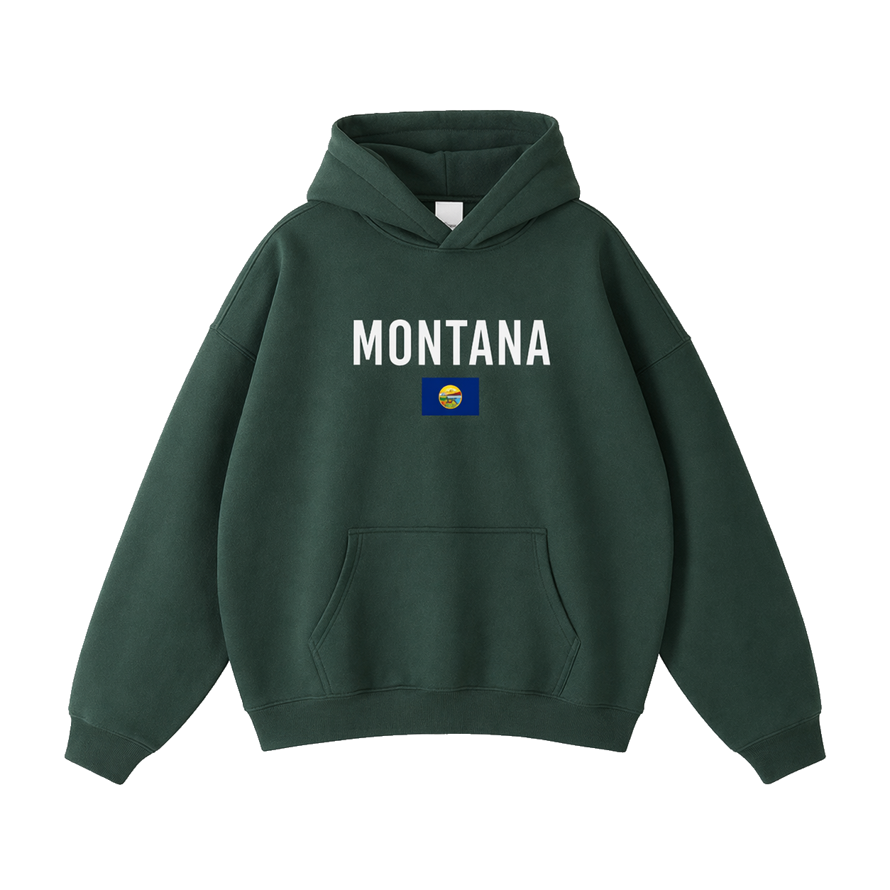 Collection 7 Montana Oversize Fleeced Hoodie - Eden Green front