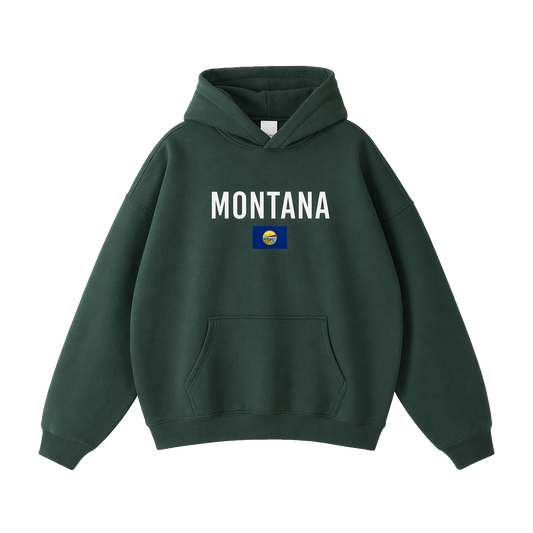 Collection 7 Montana Oversize Fleeced Hoodie - Eden Green front
