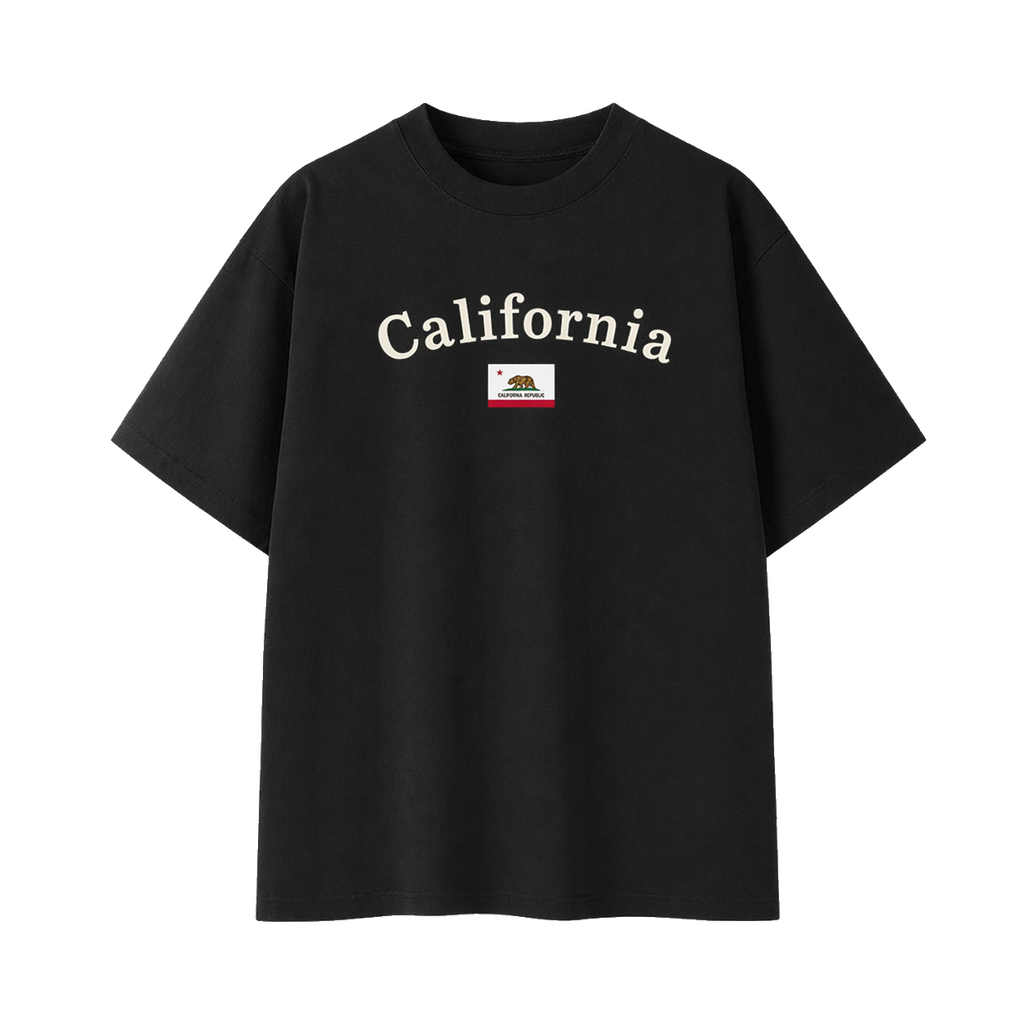 Collection 6 California Essential Cotton T-Shirt - Black front