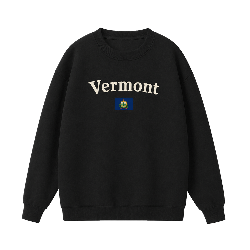 Collection 6 Vermont Essential Heavyweight Crewneck Sweatshirt - Black front