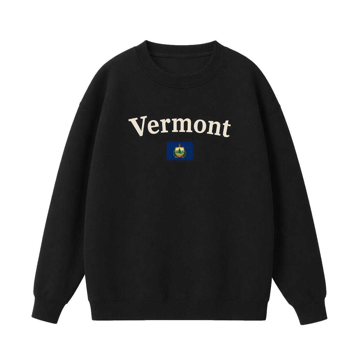 Collection 6 Vermont Essential Heavyweight Crewneck Sweatshirt - Black front
