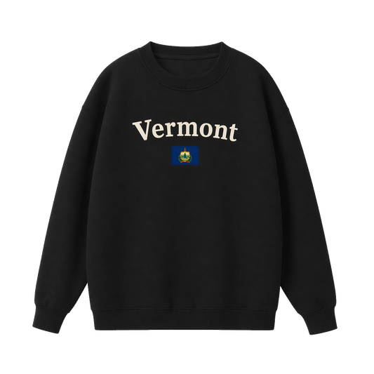 Collection 6 Vermont Essential Heavyweight Crewneck Sweatshirt - Black front