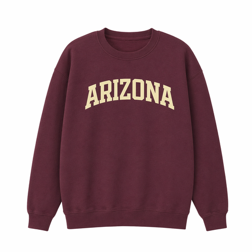 Collection 1 Arizona Essential Heavyweight Crewneck Sweatshirt - Dull Red front