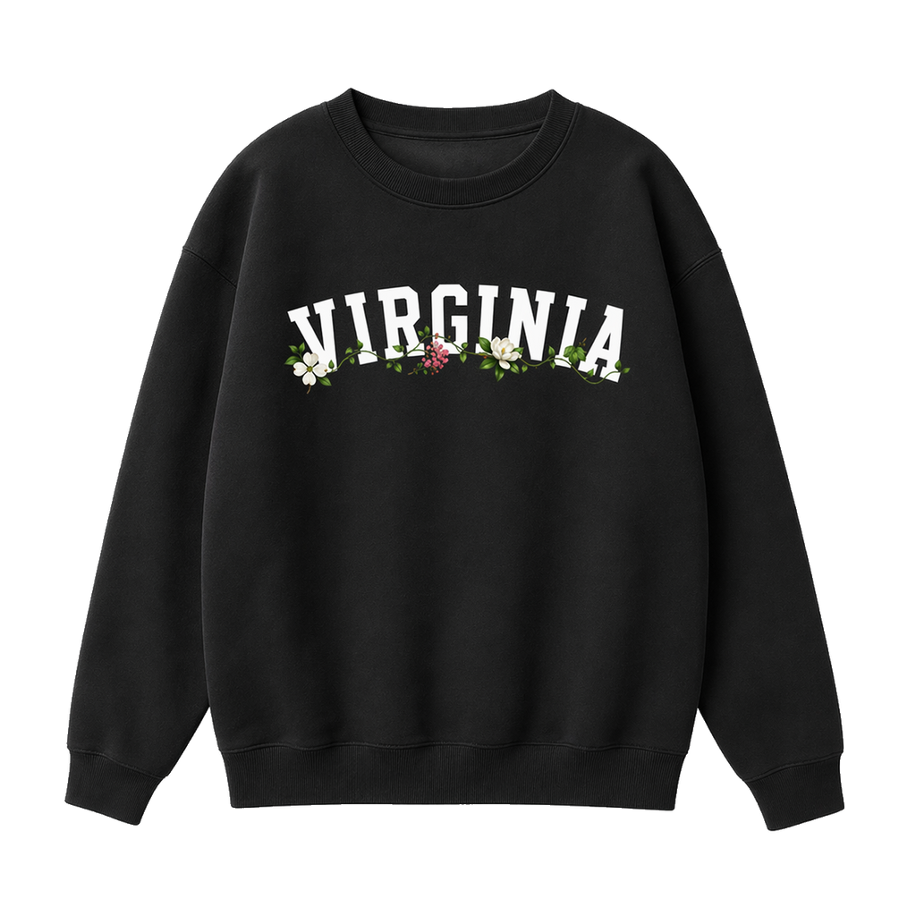 Collection 10 Virginia Essential Heavyweight Crewneck Sweatshirt - Black front