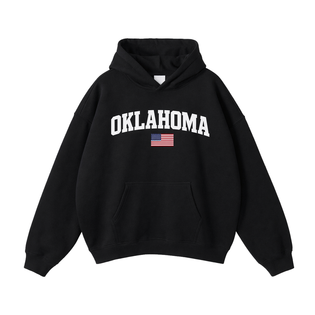 Collection 2 Oklahoma Oversize Fleeced Hoodie - Black front